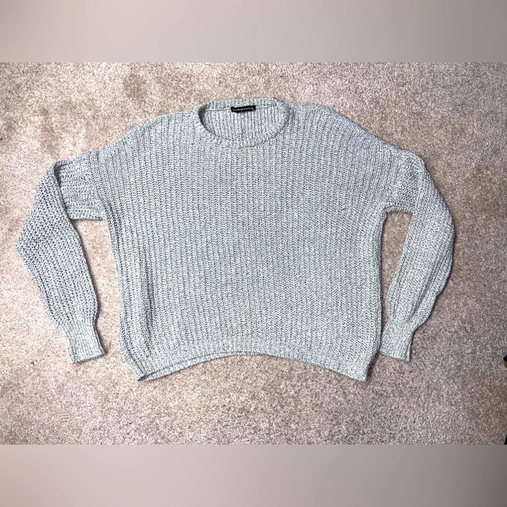Brandy Melville Grey Loose Cable Knit Sweater
